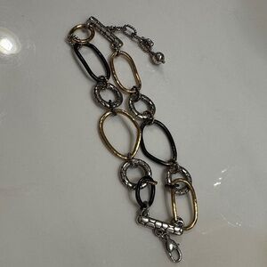Brighton Gold, Silver, and Black Link Bracelet